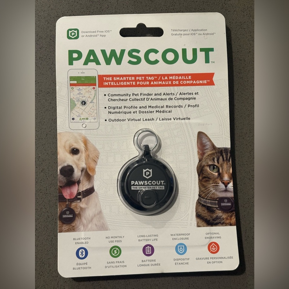 NWT NEW Pawscout "The Smarter Pet Tag" Bluetooth Pet Finder & Alerts
